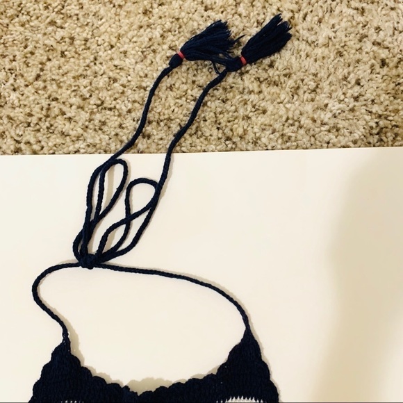 FOREVER 21•red blue crochet halter size L - Picture 5 of 7